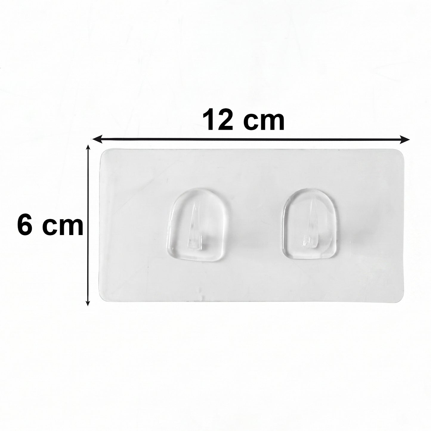 Transparent Double Hook Self Adhesive Wall Sticker (1 Pc)