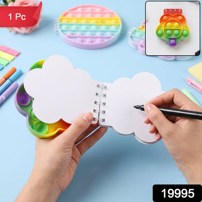 Wukusy Rainbow Push Bubble Pop It Diary for Kids with silicone fidget notebook featuring colorful bubble pop design