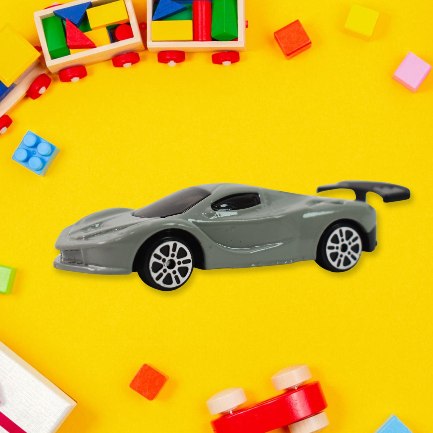 Multicolor Wukusy metal mini car toy with free wheel design, small vehicle perfect for children's play and collection.