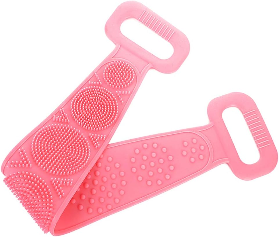 Wukusy 7274 eco-friendly silicone back scrubber and bath body brush for shower, with strap for easy cleaning and body exfoliation.