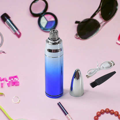 Wukusy electric nose hair trimmer for men and women, compact clipper for nose, ear, and eyebrow hair grooming.