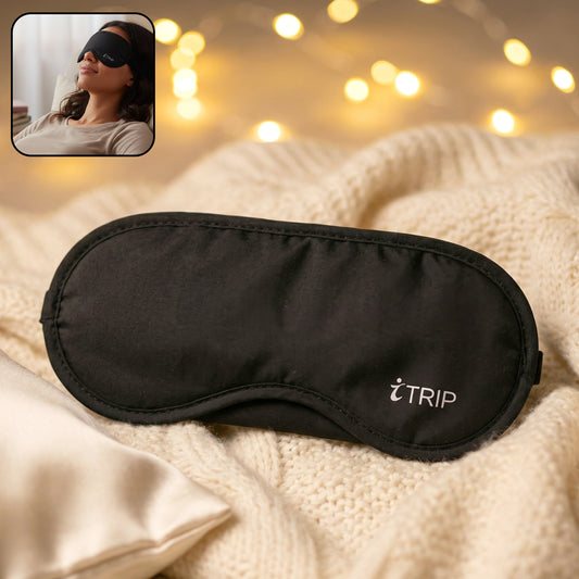 Wukusy premium soft padded sleep eye mask with adjustable strap, designed for comfortable, light-blocking sleep.