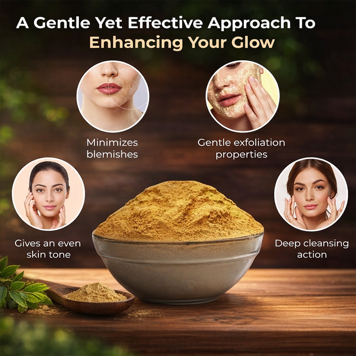 Wukusy Mukh Nikhar Multani Mati Powder in 100g package, natural clay powder for skincare and facial treatment.