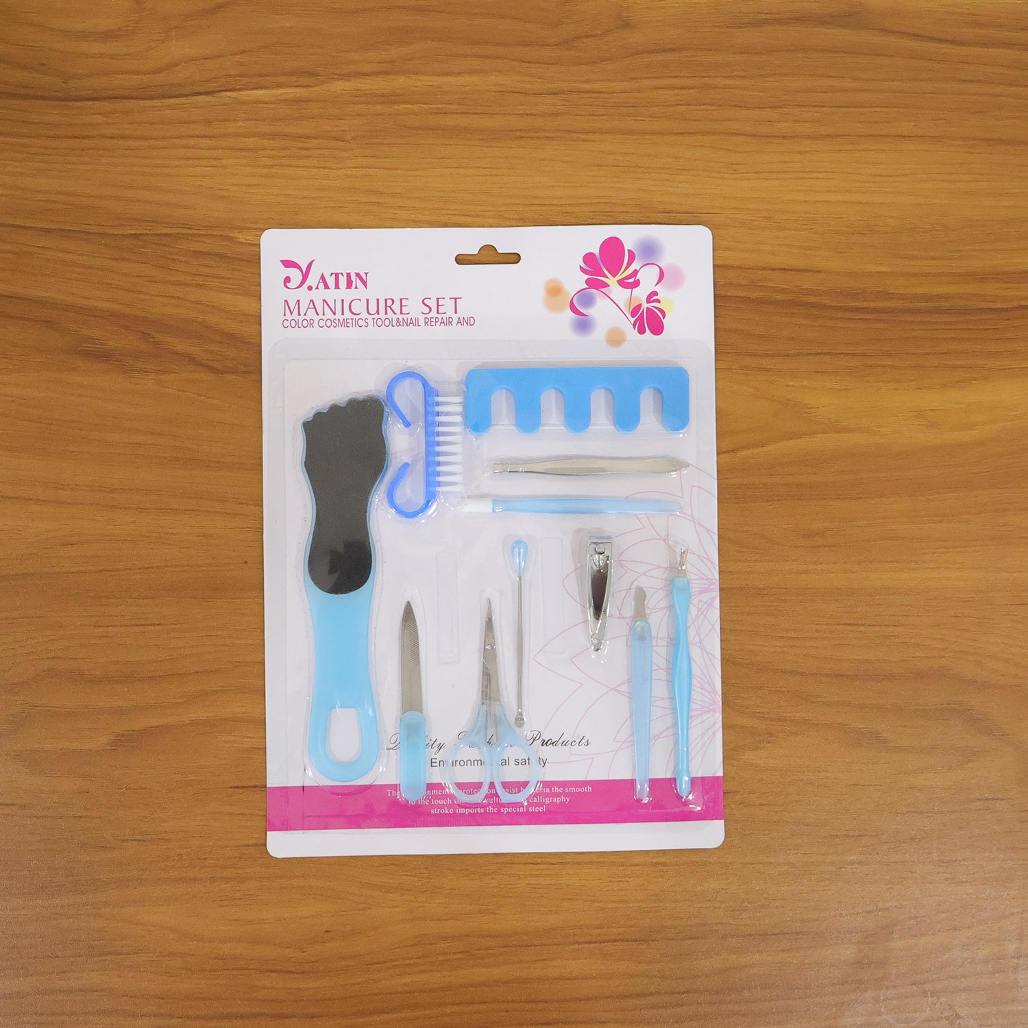 Wukusy 11-in-1 manicure pedicure grooming kit with nail clippers, files, and tools for comprehensive nail care.