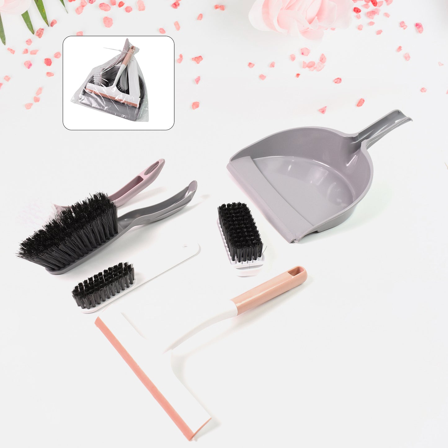Wukusy 6-in-1 multipurpose cleaning tool set with six versatile cleaning brushes and tools for household use