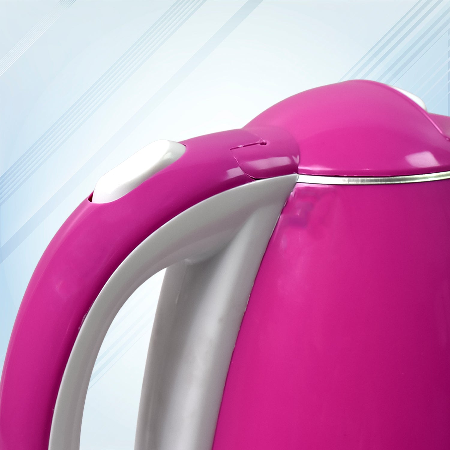 Wukusy stainless steel electric kettle with 1500W power and 2-liter capacity, featuring a sleek modern design and easy-to-use handle.