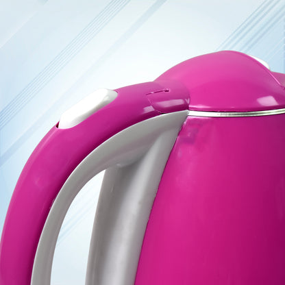 Wukusy stainless steel electric kettle with 1500W power and 2-liter capacity, featuring a sleek modern design and easy-to-use handle.