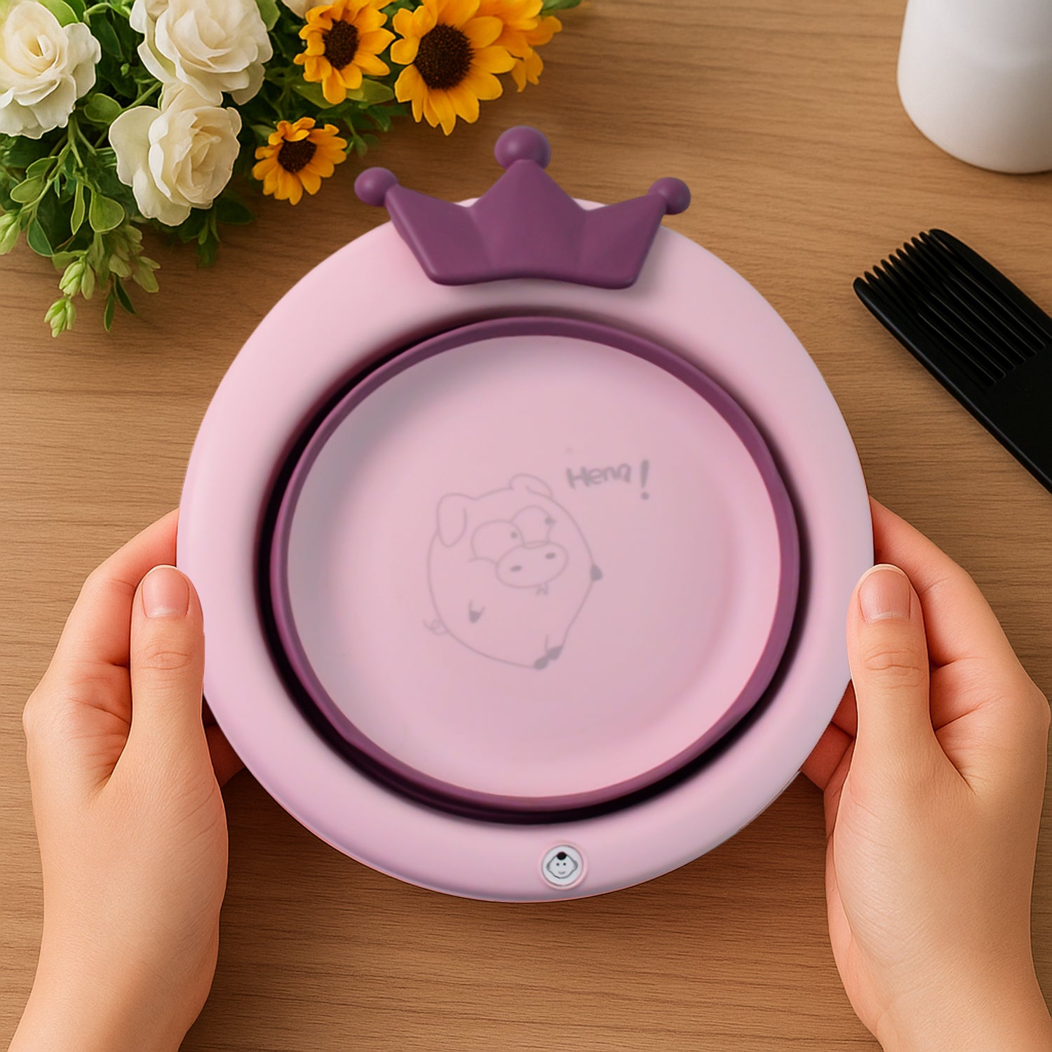Wukusy premium baby bathtub with non-slip base, featuring soft interior and sturdy design for safe, comfortable baby bathing.