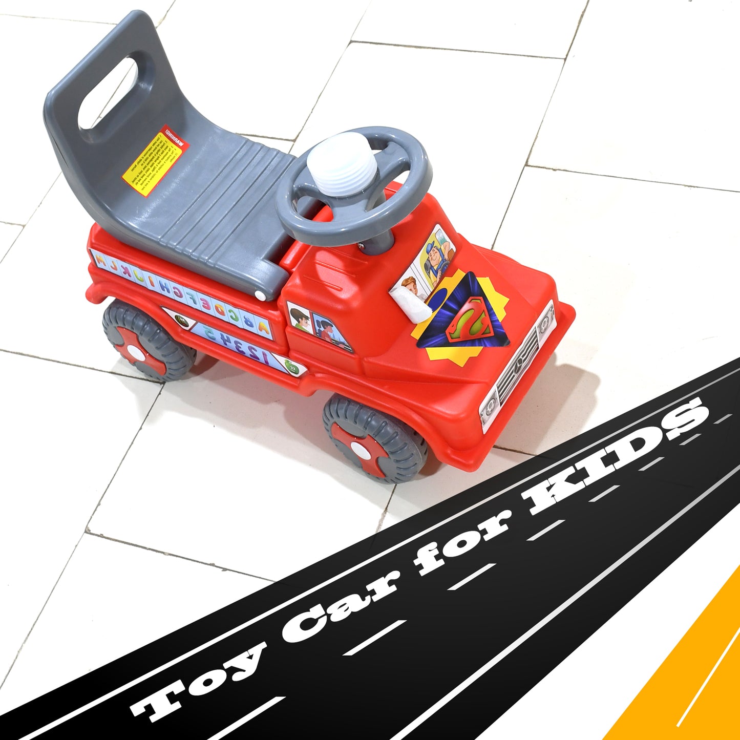 Wukusy kids baby ride-on push car with backrest, musical horn, suitable for toddlers and children, toy for boys and girls.