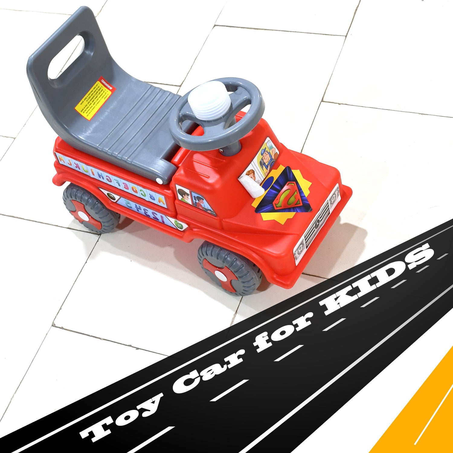 Wukusy kids baby ride-on push car with backrest, musical horn, suitable for toddlers and children, toy for boys and girls.