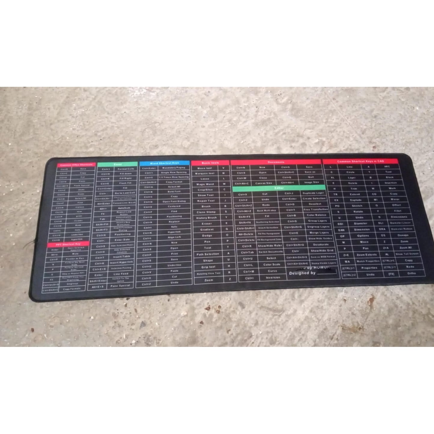 Wukusy oversized keyboard and mouse pad with anti-slip rubber surface, large desk accessory for comfortable workspace setup