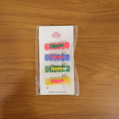 Set of four Wukusy cute bone-shaped snap hair clips, ideal for children's hairstyles and easy to wear.