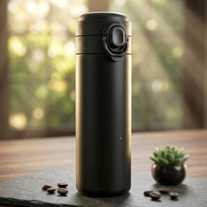 Wukusy premium stainless steel vacuum insulated water bottle, 300ml capacity with a sleek design and secure lid, suitable for hot and cold drinks.