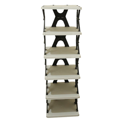 Wukusy 6-layer rectangle shoe rack stand with multiple tiers for organized shoe storage and easy access.