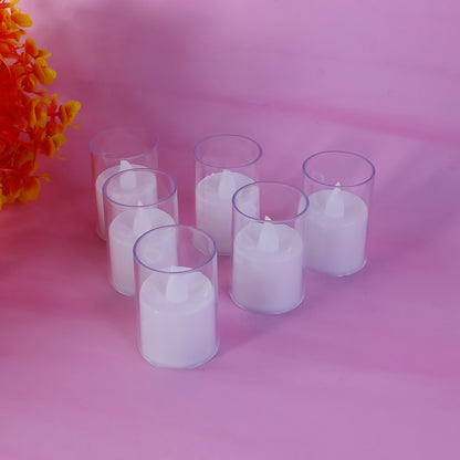 Set of Wukusy flameless LED votive candles with warm glow, ideal for safe, decorative lighting in any space.