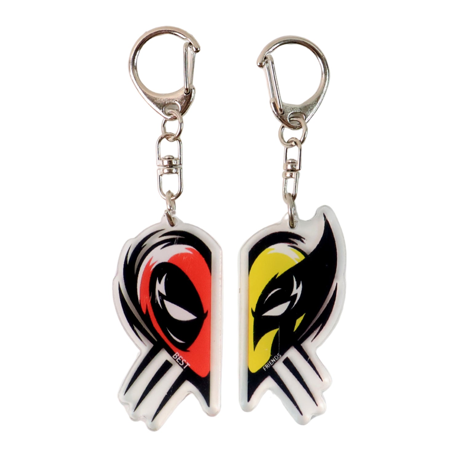 Wukusy 2-in-1 Best Friends matching acrylic breakable keychain for home decor, featuring cute design and vibrant colors.