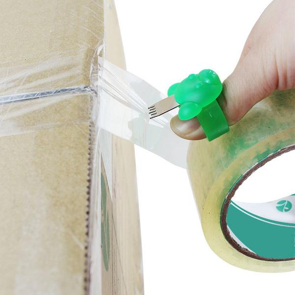 Wukusy finger tape cutter for packing boxes, portable hardware tool with ergonomic design for easy tape cutting.