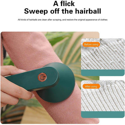 Wukusy rechargeable electric lint remover with cleaning brush, handheld device for removing lint and fuzz from clothing.