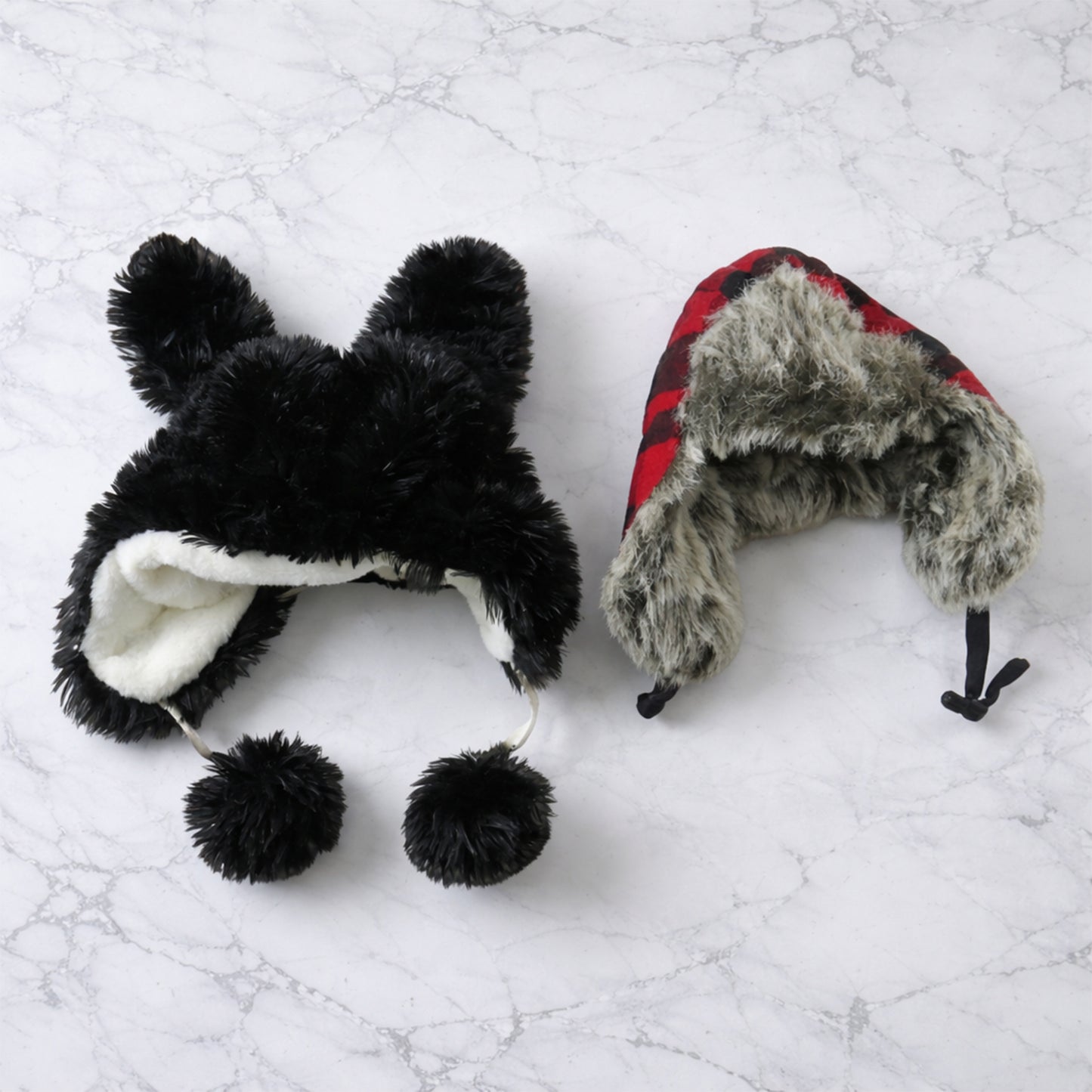Kids winter fur-lined warm cap with ear flaps and stylish design, featuring mix patterns, by Wukusy.