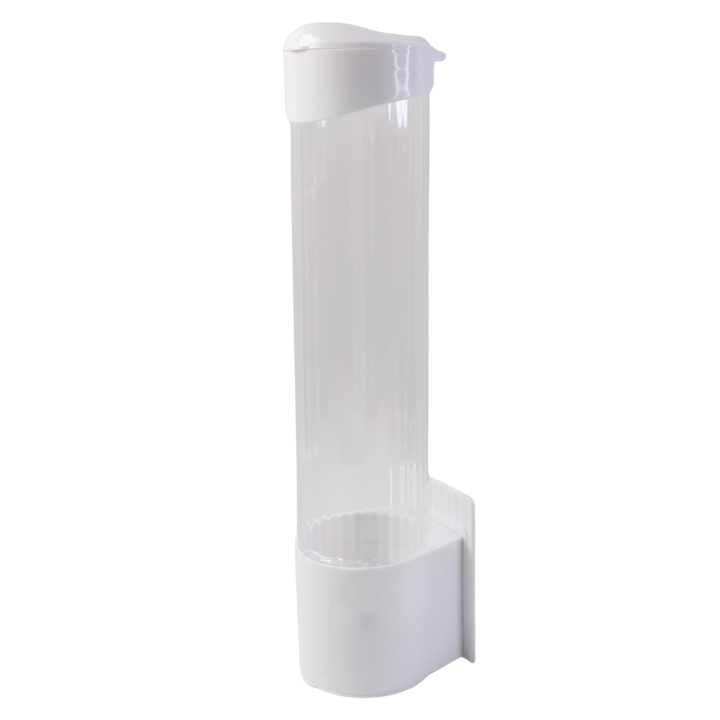 Wukusy automatic paper cup dispenser holder for home and kitchen use, mounted on a wall with cups ready for dispensing