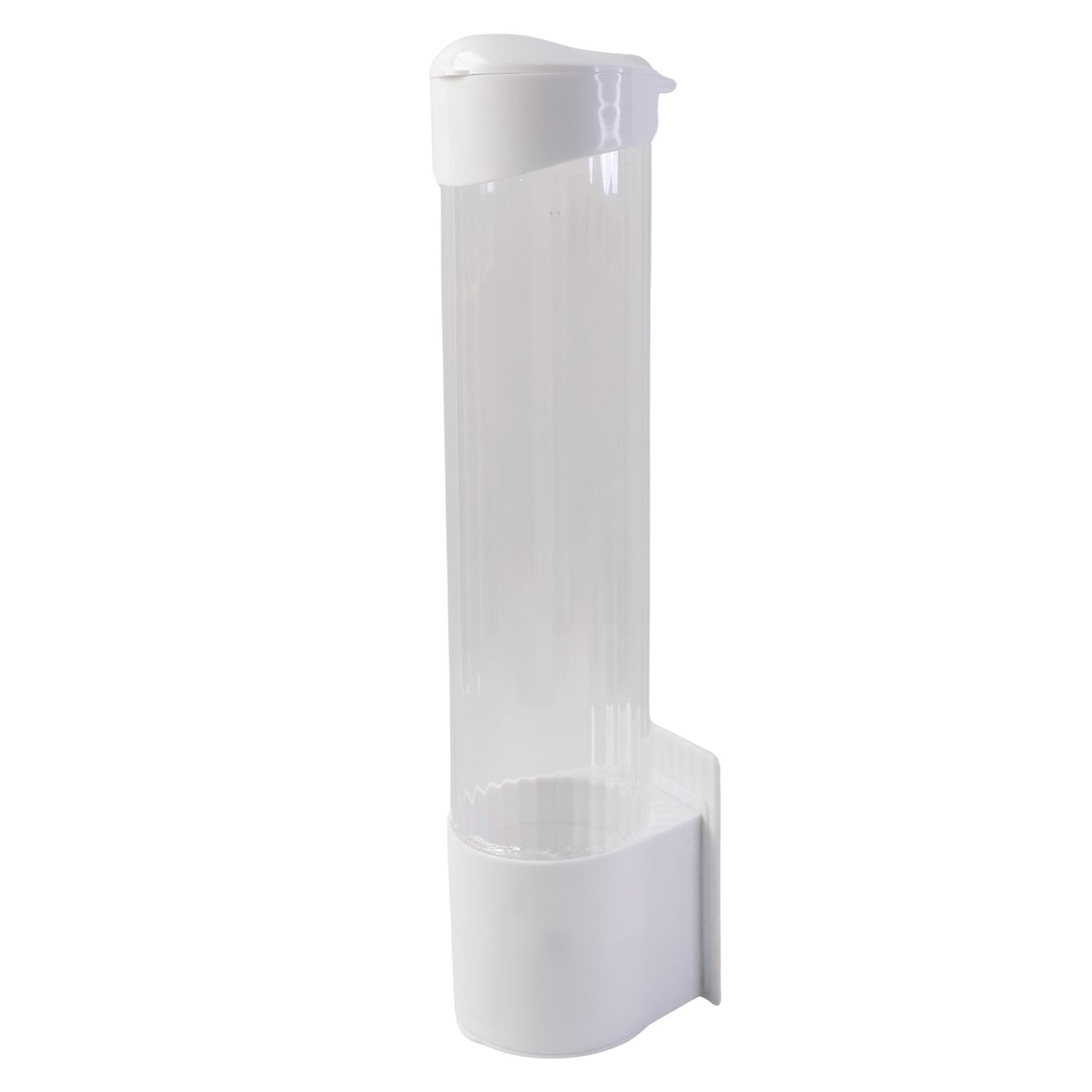 Wukusy automatic paper cup dispenser holder for home and kitchen use, mounted on a wall with cups ready for dispensing