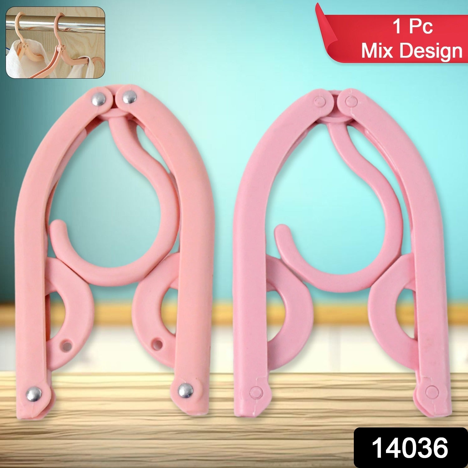 Portable Wukusy travel hanger, folding clothes hanger for travel, compact and lightweight for easy packing and hanging clothes.