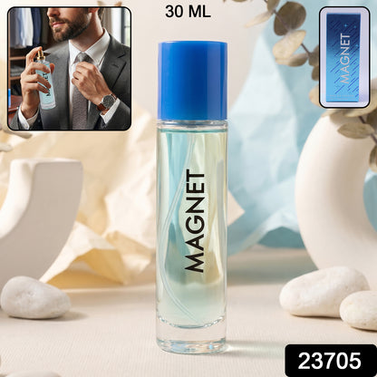 Wukusy Magnet Eau De Parfum spray bottle, 30ml, with sleek black and gold packaging, elegant and modern fragrance design