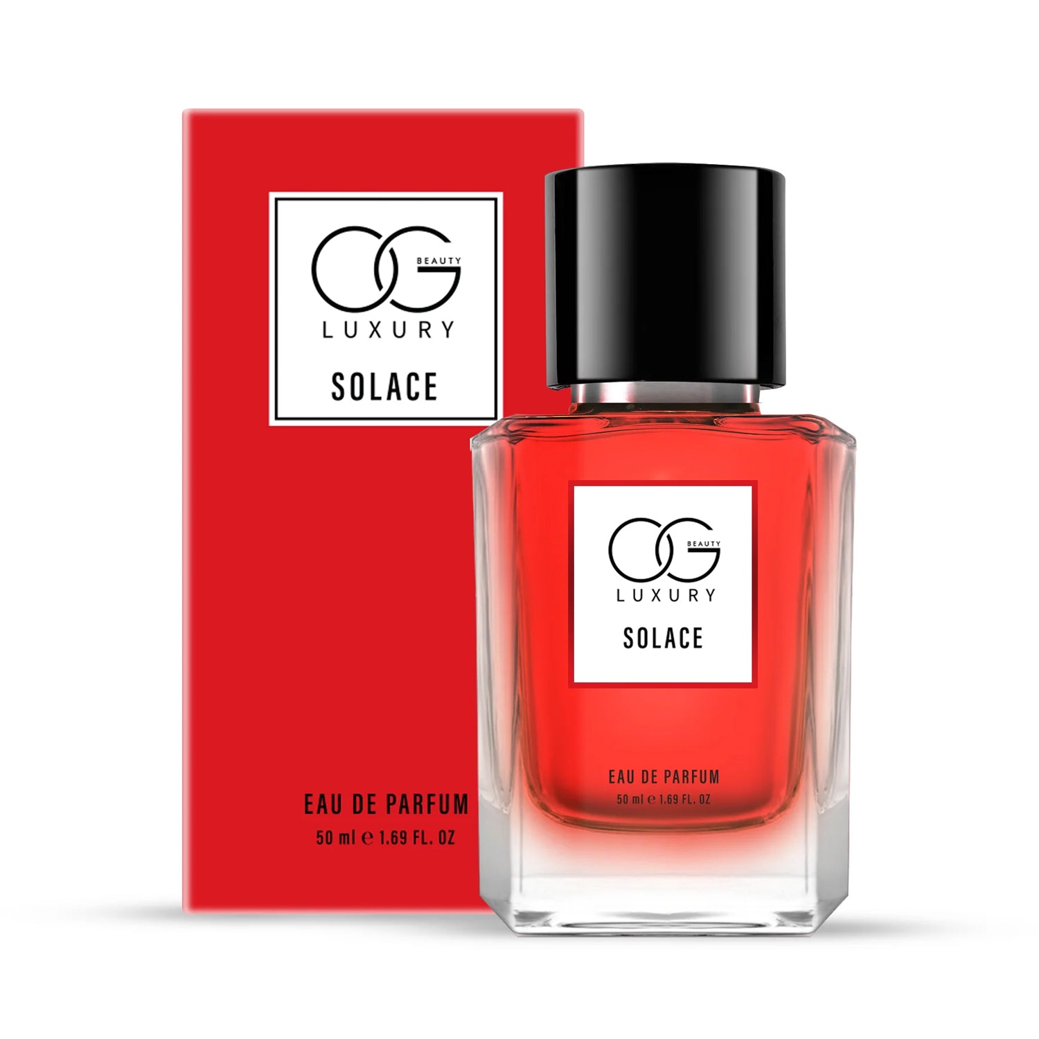 Wukusy OG Luxury Solace Eau De Parfum 50ml bottle, elegant glass design, health and beauty product, fragrance for women.