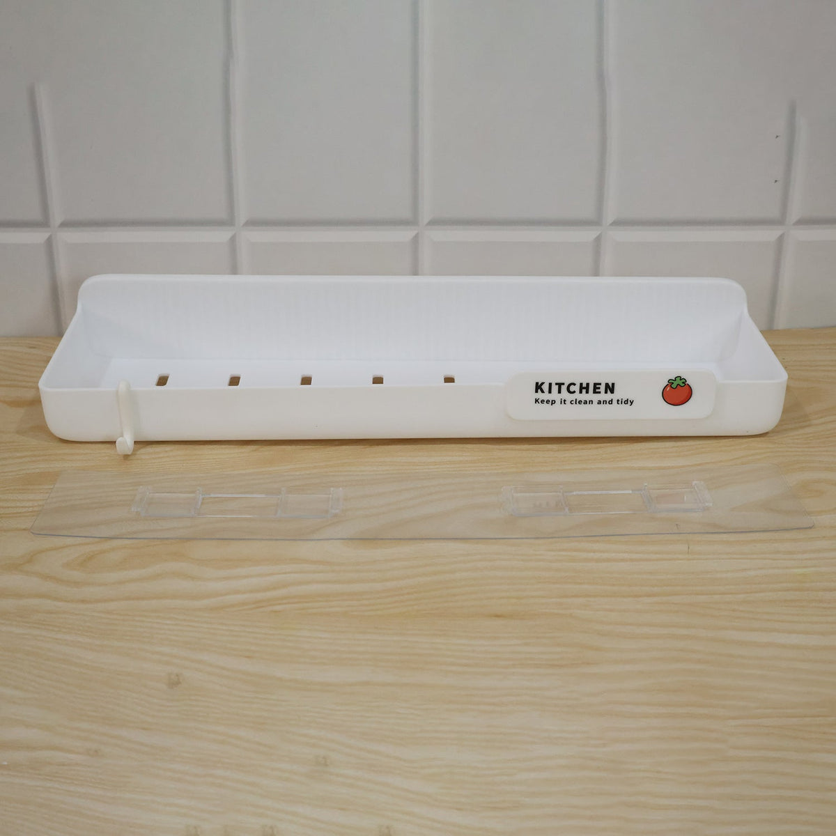 Wall Mounted Plastic Kitchen Drain Rack With Multipurpose Storage Shelf (1 Pc)