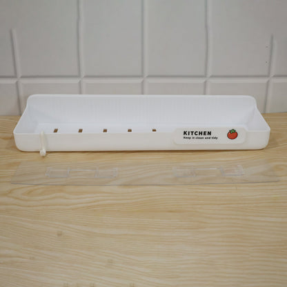 Wall Mounted Plastic Kitchen Drain Rack With Multipurpose Storage Shelf (1 Pc)