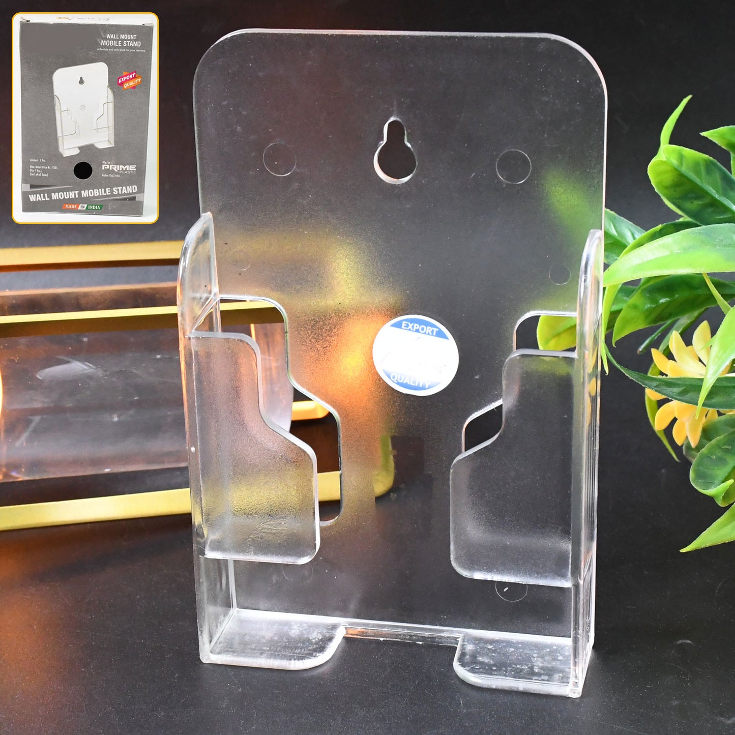 Wukusy wall mount mobile phone holder stand for home and office, adjustable mobile accessories for hands-free use.