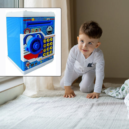 Wukusy 4508 Money Safe ATM Kids Piggy Savings Bank with electronic lock, cartoon piggy bank for children, password security feature