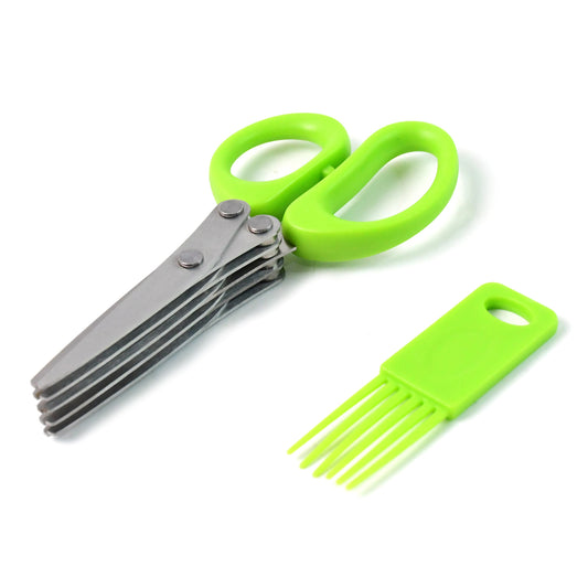 Wukusy premium 5-blade multipurpose kitchen scissors with cleaning comb, stainless steel blades for versatile food prep and cutting tasks