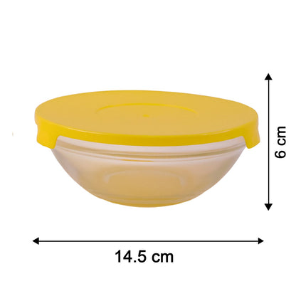 Wukusy glass bowl set with clear lids for versatile kitchen storage and serving, featuring multiple sizes on a white background.