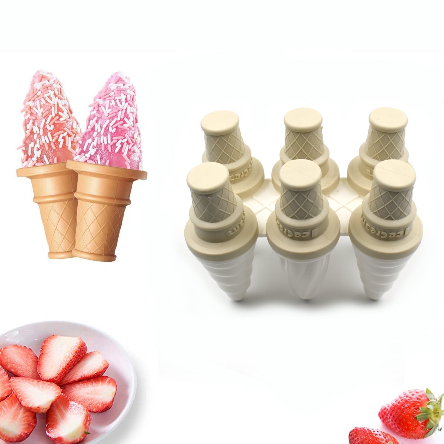 Wukusy 6-piece ice cream mold set for making homemade ice creams at home, restaurants, and ice cream parlors.
