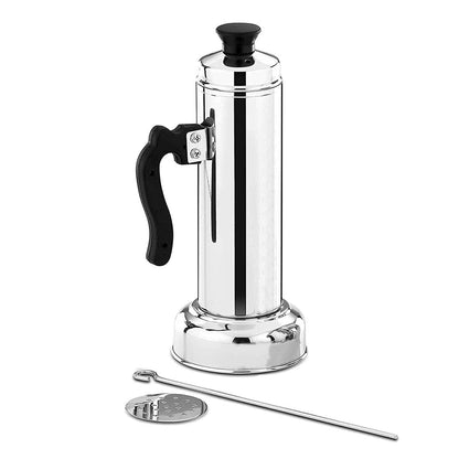 Wukusy 5311 Puttu Maker set with stainless steel steamer plate, black handle, silver lid, designed for pressure cooker use