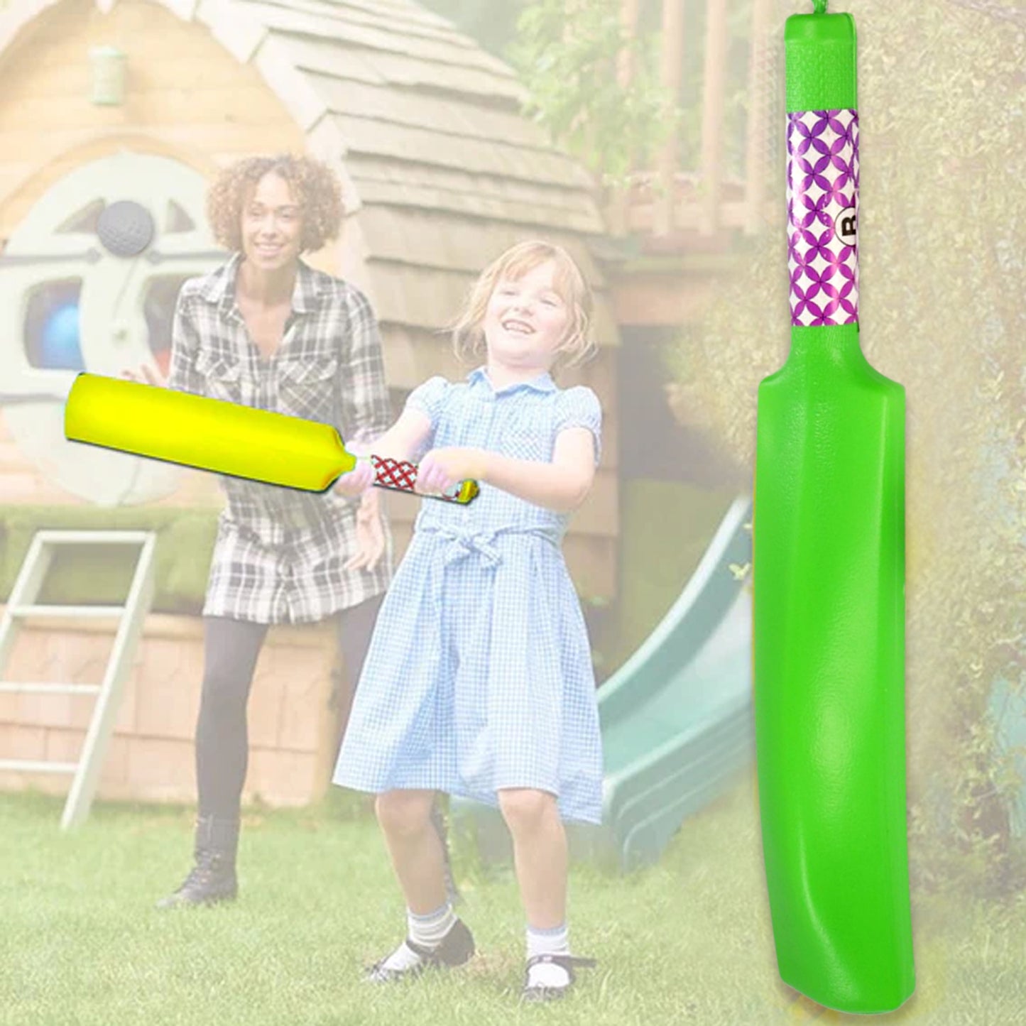 Wukusy plastic cricket bat and ball toy for kids, colorful lightweight set for outdoor play and sports fun