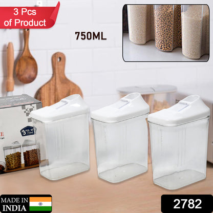 Set of three transparent Wukusy kitchen storage jars for home use, ideal for organizing pantry and kitchen essentials.