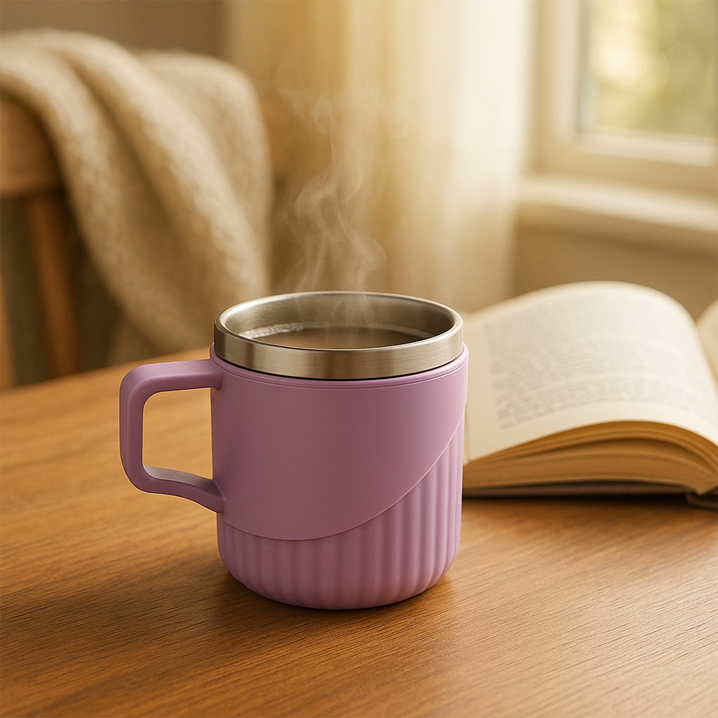 Set of six Wukusy Apex Sturdy Tea Coffee Cups with handles, ceramic design, ideal for hot beverages.
