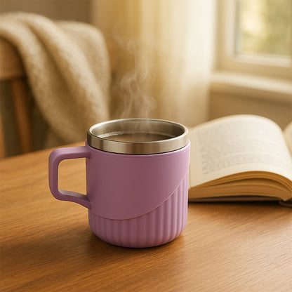 Set of six Wukusy Apex Sturdy Tea Coffee Cups with handles, ceramic design, ideal for hot beverages.