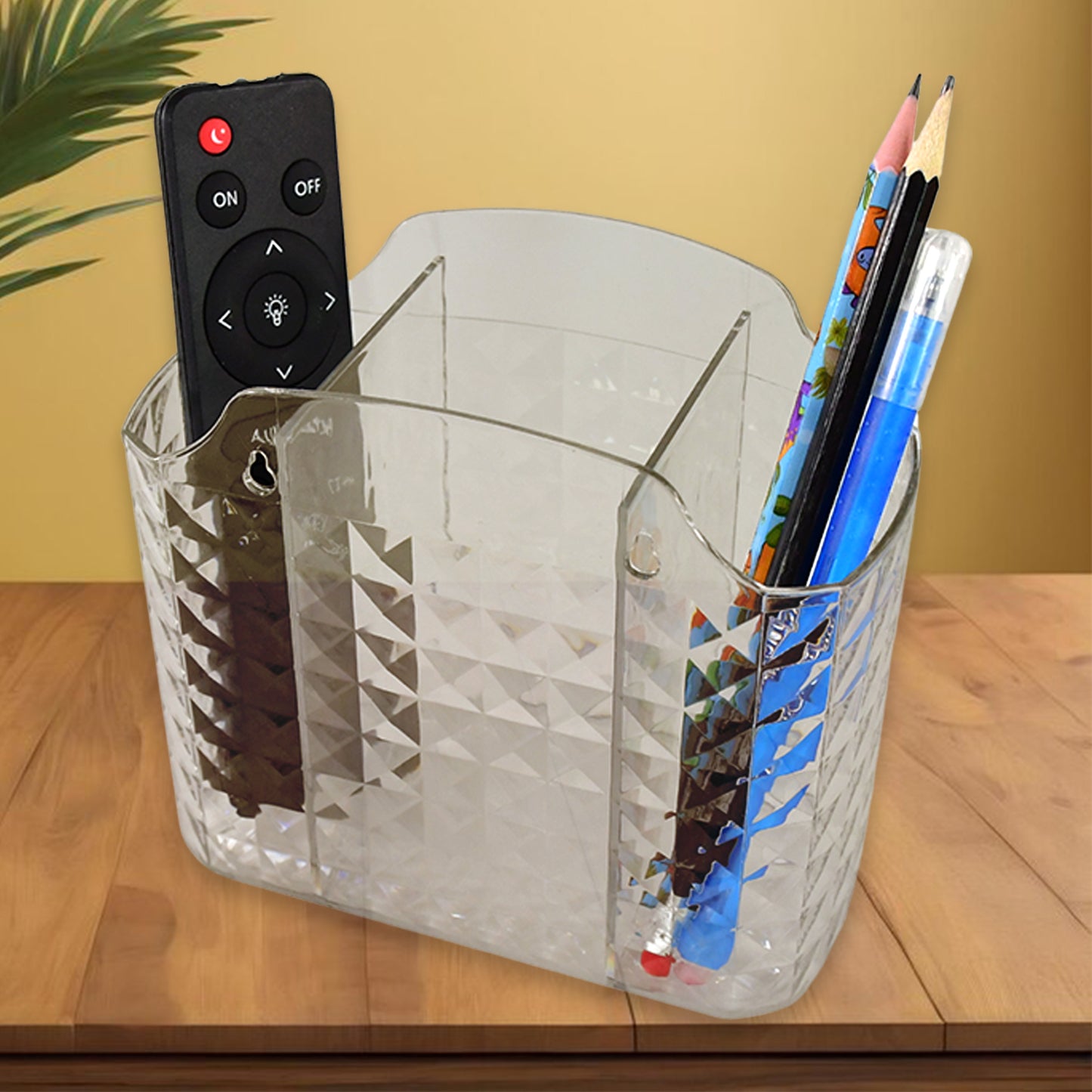 Wukusy Apex Crysta multipurpose office organizer holder with compartments for stationery and small items on a white background.