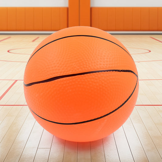 Wukusy Mini Bouncy Basketball for sports, small rubber ball designed for indoor and outdoor play, vibrant orange color with black detailing.