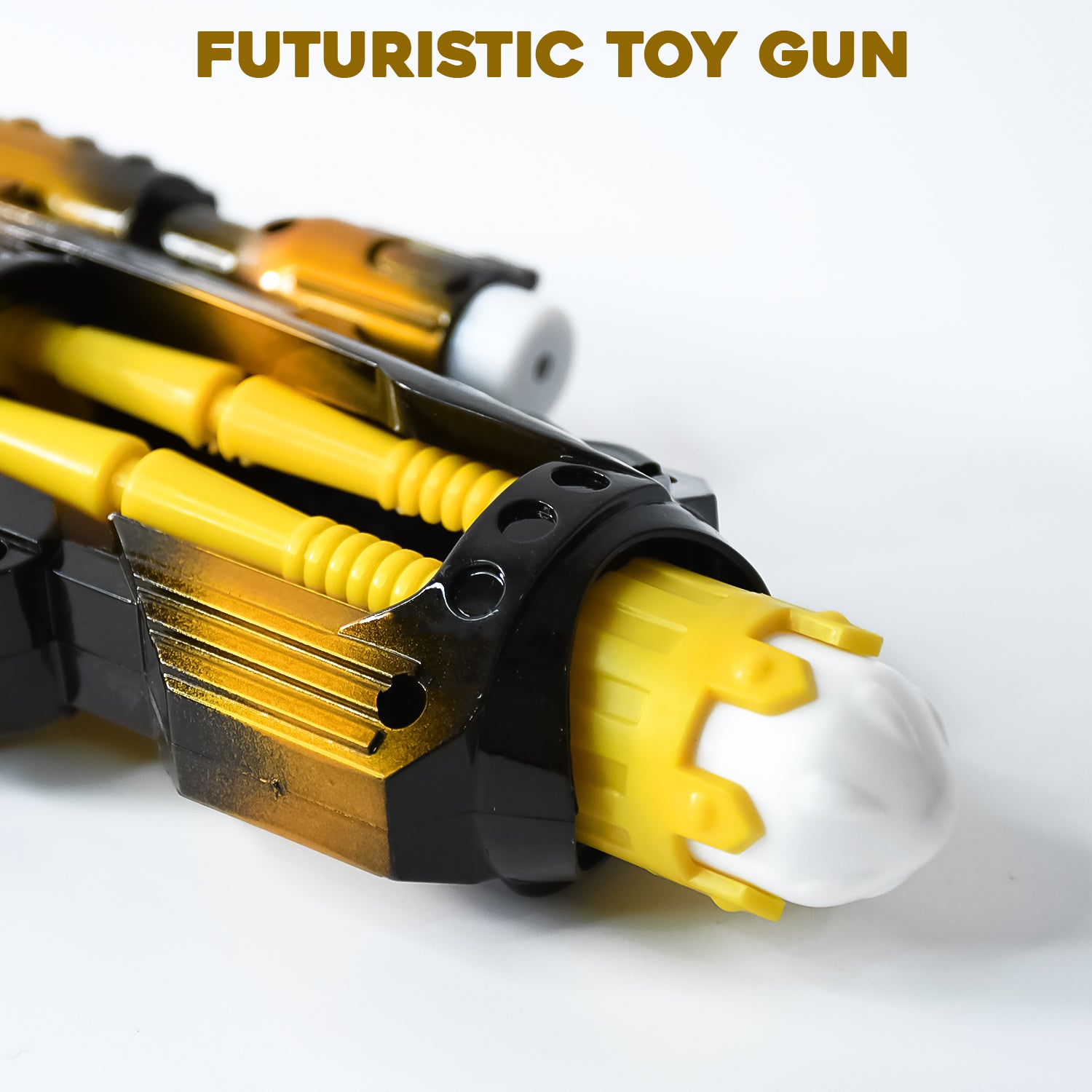 Wukusy Ttg LED laser gun toy with flashing lights and sound, battery-operated space blaster for kids, colorful and fun design.