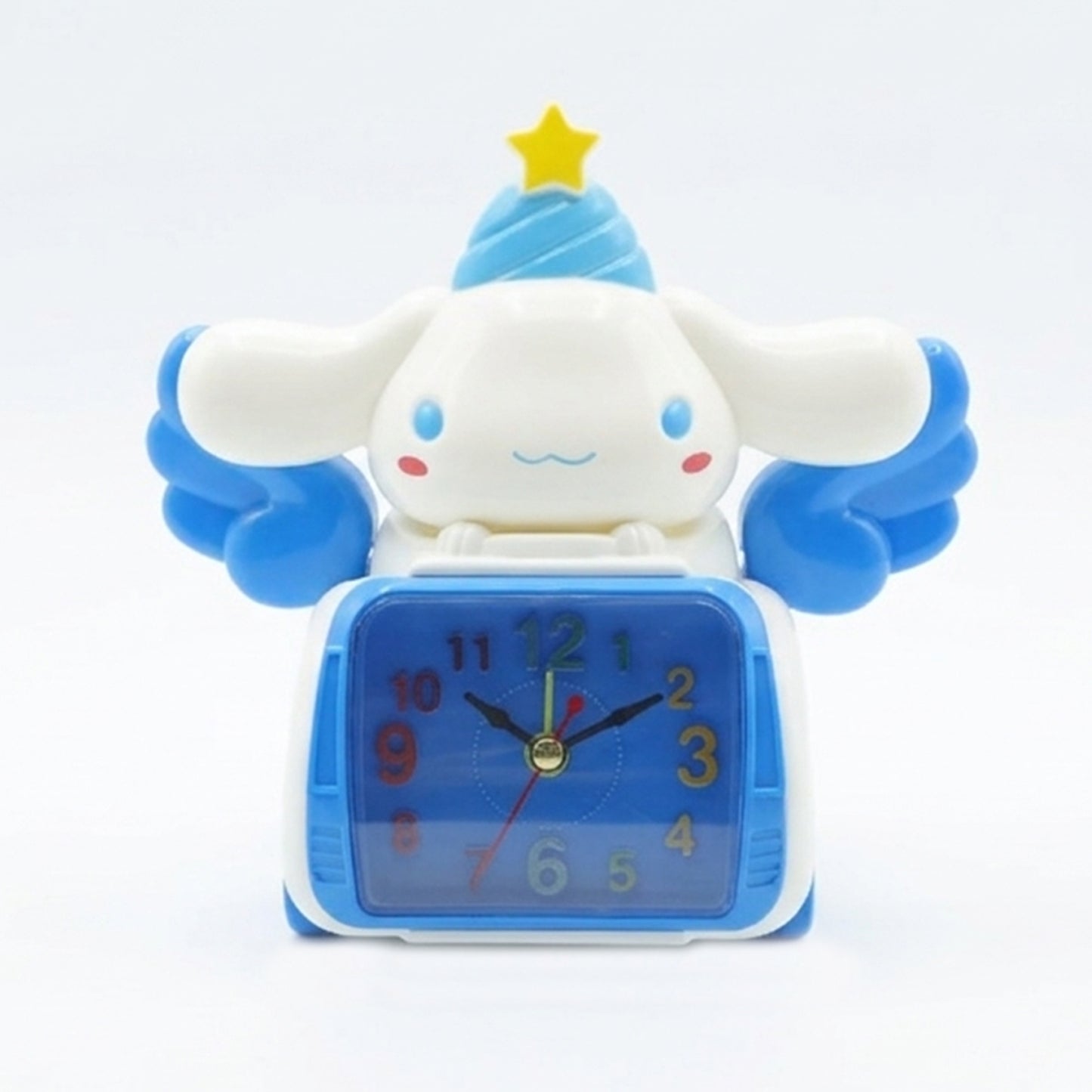Cute cartoon bunny angel car-style table alarm clock by Wukusy, featuring a charming bunny angel design with digital display.