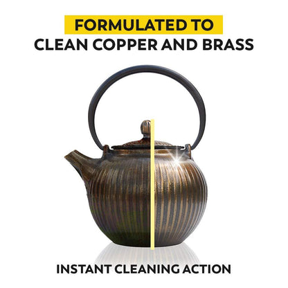 Wukusy 1309 All Metal Cleaner for polisher and protectant, showing a metal surface being cleaned and polished.