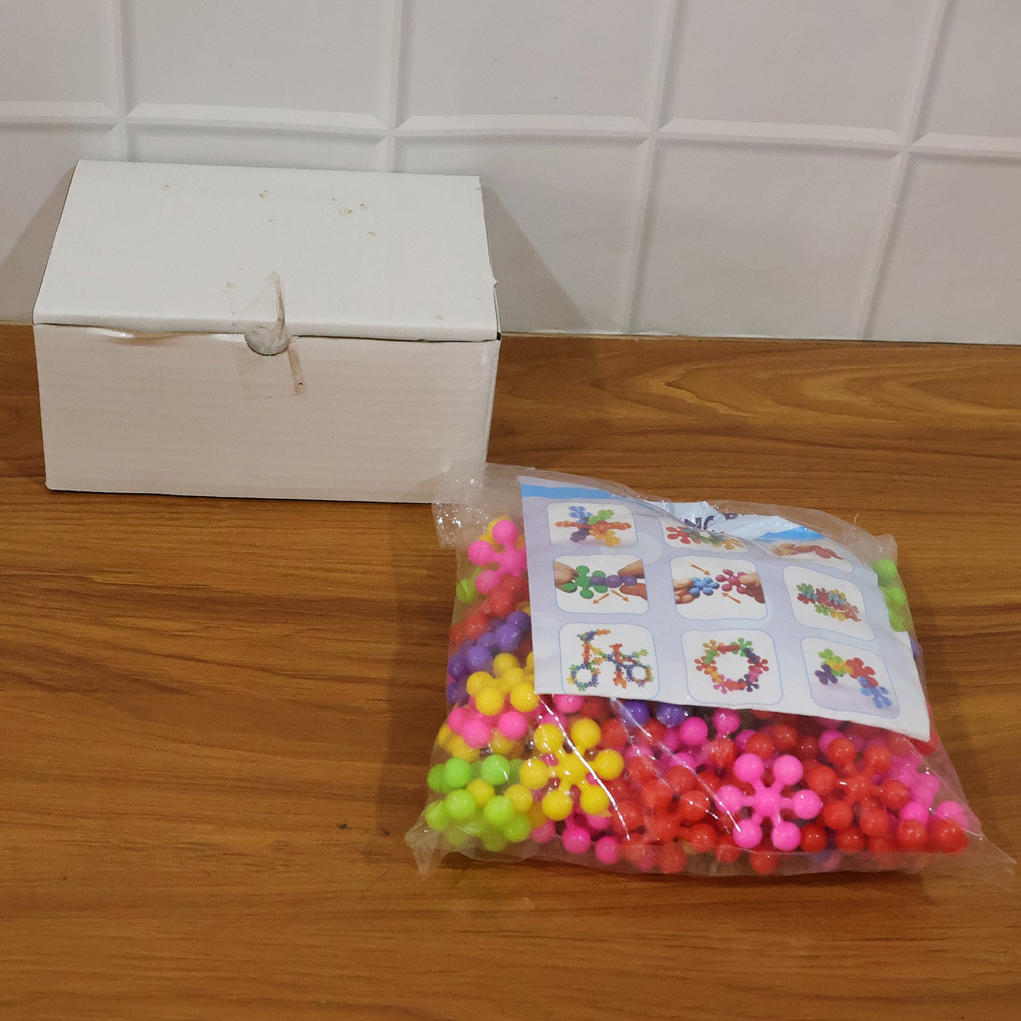 Colorful Wukusy DIY building blocks toy for kids, featuring creative puzzle pieces in a set for imaginative play.