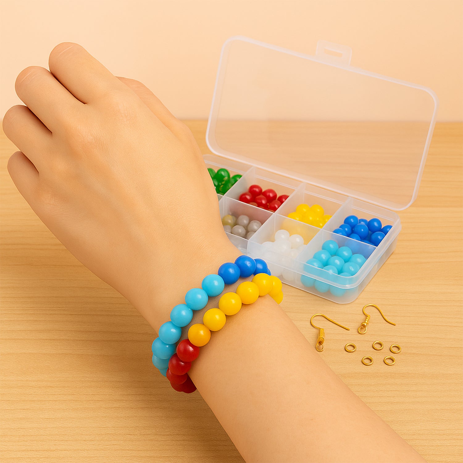Wukusy premium DIY jewelry making kit featuring colorful beads, charms, and tools for creating custom fashion jewelry.