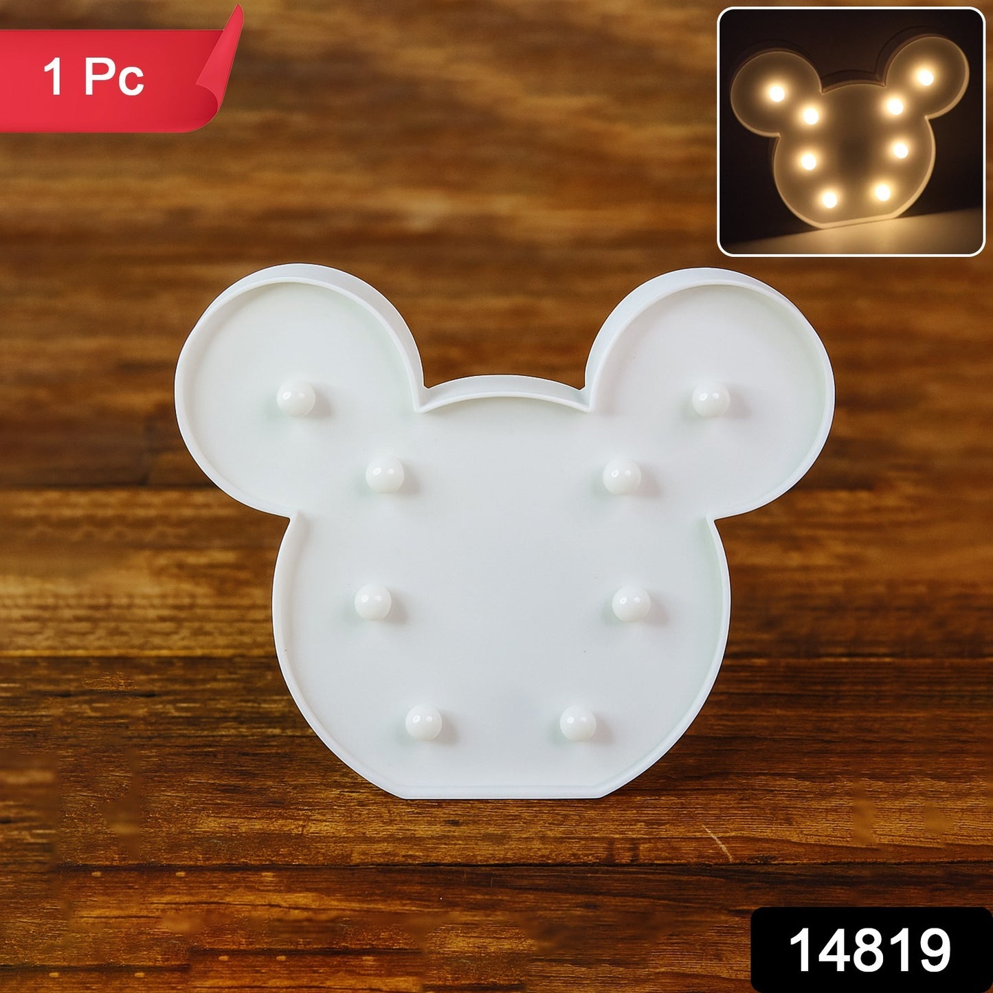 Mickey-shaped LED night light by Wukusy, a cute home decor lamp with warm glow, perfect for children's rooms or cozy spaces.