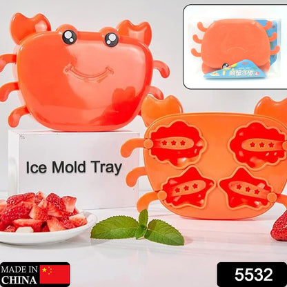 Wukusy 5532 crab-shaped silicone ice cream mold for making popsicles, suitable for children's ice treats and home ice box use