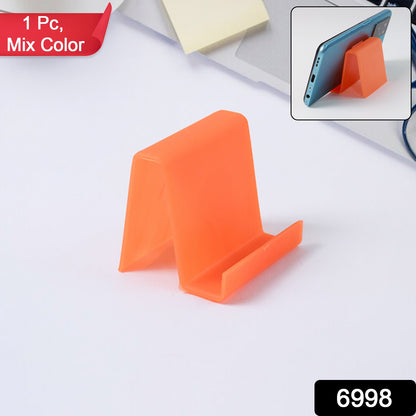 Wukusy durable plastic mobile phone stand with angled support, in mixed colors, for hands-free viewing and easy device display.